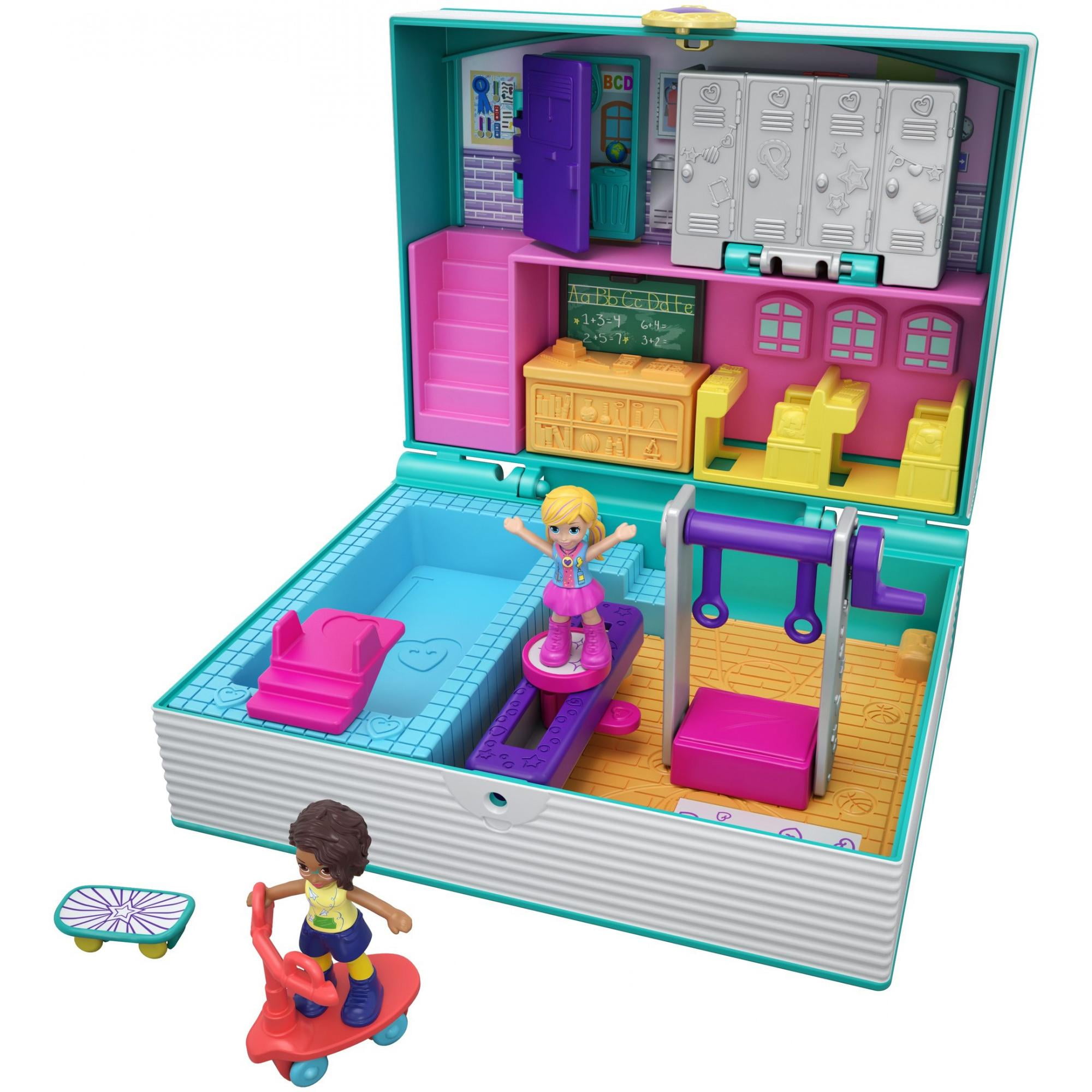 2 Dolls & 5 Accessories Polly Pocket Pollyville Diner Set with 4 Floors 