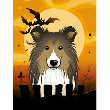 Carolines Treasures BB1800CHF Halloween Sheltie Flag Canvas House Size