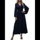 thumbnail image 1 of Vestido Holgado Informal con Escote en V, Corte A, Larga y Abertura Alta para Mujer. Azul Marino S, 1 of 7
