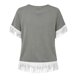 thumbnail image 5 of Neewe Women's Short Sleeve Fringed Hem Knit Vest Summer Lightweight Plain Crewneck Tops Daily Outfits, 5 of 8