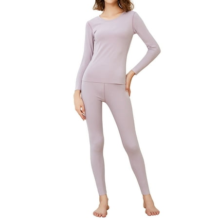 

INNERSY Thermal Underwear Set for Women Top & Leggings Base Layer Thermal Long Johns Pajamas (XS Pale Mauve)