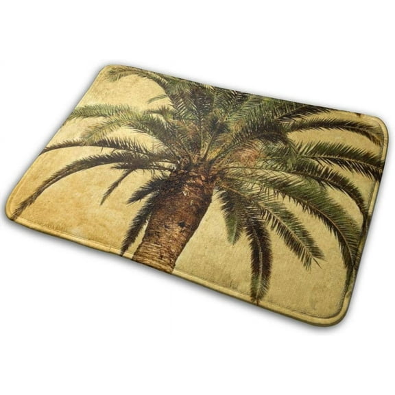 Bathroom Rug Mat Palm Tree Tropical,Extra Soft and Absorbent Rugs,Machine Wash/Dry for Tub, Shower and Bath Room 16x24 Inch