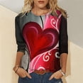 thumbnail image 2 of Blusa informal de manga larga con cuello redondo y estampado de amor para mujer Fridja  hkj2731, 2 of 5