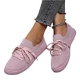 thumbnail image 6 of UDAUDU Womens Sneakers Knit Breathable Lace Up Walking Shoes Non Slip Lightweight Casual Tennis Shoes Work Shopping Travel Shoes Pink, 6 of 6