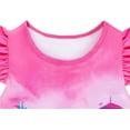 thumbnail image 3 of Toddler Girls Gown Little Princess Girls Dresses Short Ruffles Sleeve Girls Clothes Round Neck Night Costume Dress, 3 of 7