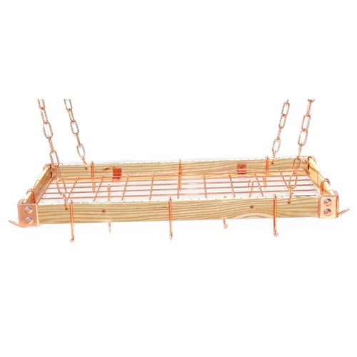 Rogar Gourmet Hanging Pot Racks With Metal Accents Walmart Com Walmart Com