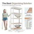 thumbnail image 2 of HOMEDANT House White 5 Tier 24.4" W Laminated Metal Shelving Unit Adjustable Storage Utility Rack Heavy Duty Shelves Organization Multipurpose Shelf Kitchen Garage Pantry Closet, 2 of 10
