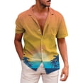 thumbnail image 5 of ZZHZGZ Fourth of July Red Dress Shirt Men's Short Sleeve Shirt Summer Casual 3D Printing Hawaii Short Sleeve Shirts Tops Late July T Shirts for Men Graphic L, 5 of 5