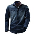 thumbnail image 2 of Palato Mens T Shirts,Denim Shirt Autumn Winter Wash Men's Casual Gradient Denim Shirt Long Sleeve Shirt, 2 of 7