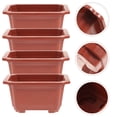 thumbnail image 2 of FRCOLOR Window Box Planters 10pcs Flower Balcony Boxes Plastic Flower Pots Household Vegetable Planting Pot,7.09"X5.24"X3.74", 2 of 5
