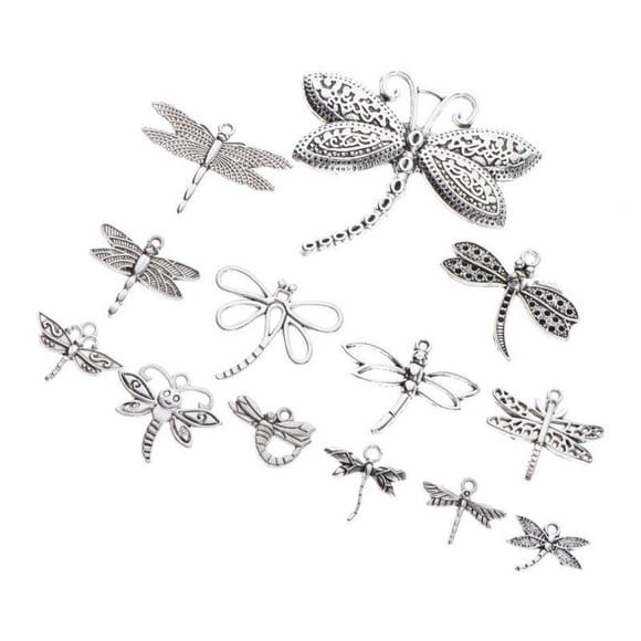 13pcs Dragonfly Charms Colgantes Hallazgos de Joyería para Pendientes de DIY