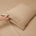 thumbnail image 3 of Clara Clark, Queen Size, Luxury Bedding Sheets Set, 4-Piece, Deep Pockets Fitted Sheet 100% Soft Microfiber, Taupe, 3 of 7