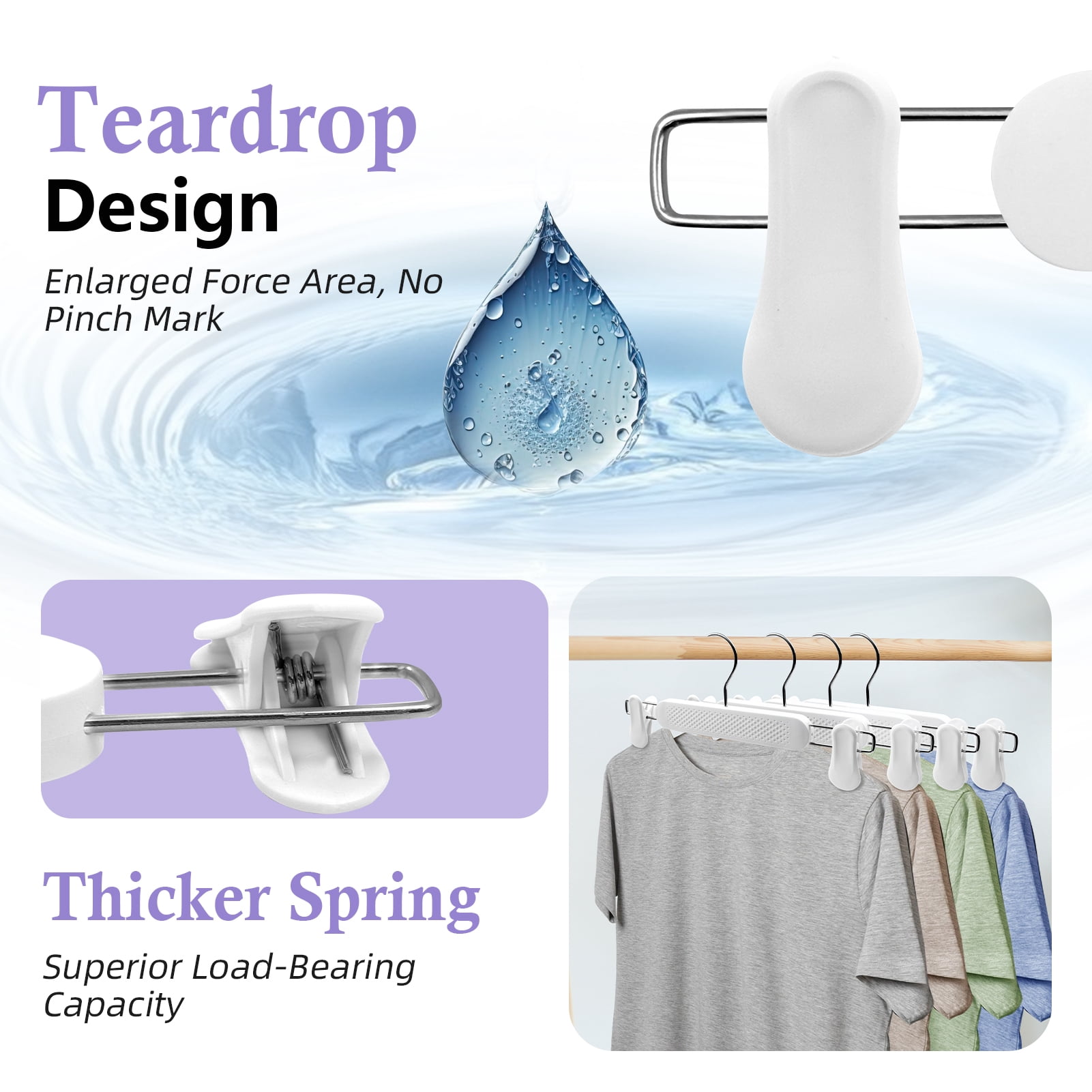 Allhall 30 Pack Plastic Pant Skirt Hangers with Clips,  Non-Slip with 360° Swivel Hook, Frosted Embossing Shorts Hanger for Kids, Baby, Children, Toddler, Women