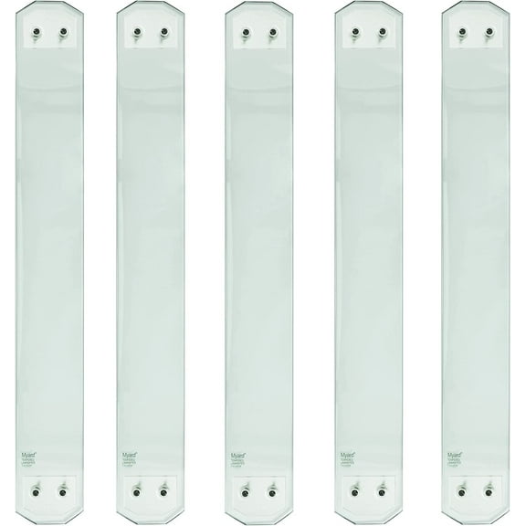 Myard Laminated   Tempered Clear Glass Balusters for Deck Railings, Included Brackets   Screws for Facemount (Length 32.25", 5-Pack)