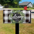 thumbnail image 3 of Checkered Leaf Wreath Mailbox Covers Magnetic Letter Box Wrap Standard Size 21x18 Inch Mailbox Decor Post Letter Box Decoration for Outdoor Garden Yard, 3 of 5