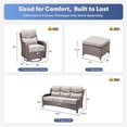 thumbnail image 2 of Gymojoy Luxury 7-Piece Patio Furniture Set with 6-inch Extra Thick Cushions, Rattan Sofa, 4 Swivel Rocking Chairs and 2 Ottomans, Outdoor Conversation Set in Brown Wicker Beige Cushions, 2 of 13