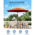 thumbnail image 1 of Parasol de Marché pour Patio – Robuste 7,5 Pi Extérieur – Mât en Acier, 6 Baleines – Inclinaison à Bouton-Poussoir et Manivelle – Protection UV, Imperméable – Compatible avec Table – pour Jardin, Terrasse et Cour Arrière – Rouge, 1 of 6