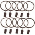 thumbnail image 1 of 10 Pack 1.75 Inch Dia Metal Curtain Rings with Clips Red Bronze Decorative Drapery Rustproof (Ring ID 45mm), 1 of 5