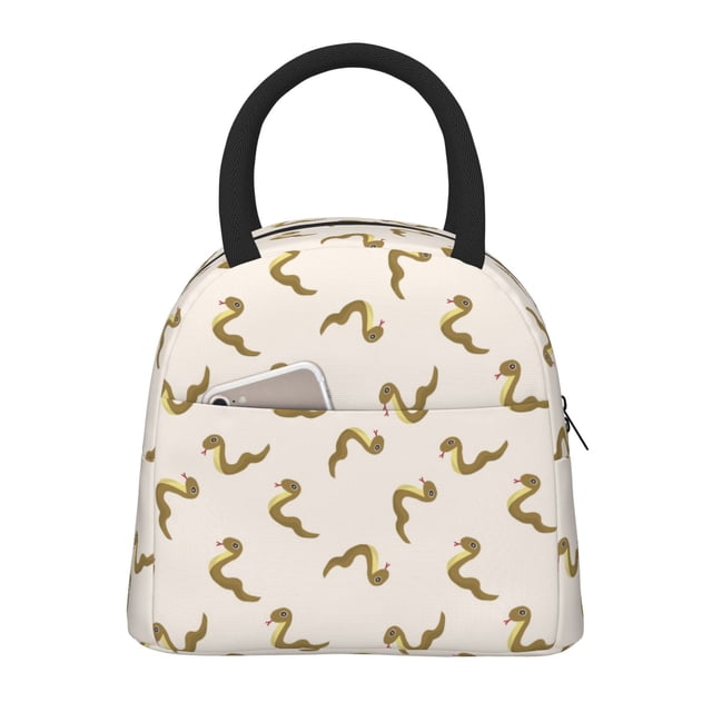 Fotbe Cartoon Snake Bolsa de Almuerzo con Estampado, Lonchera Aislada, Contenedor de Comida Reutilizable Tipo Cooler a Prueba de Fugas