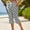 0_ Gray, variant on Womens Split Capri Pants, Drawstring Waist Polka Dot Pattern, Lightweight Airy Fabric with Loose Fit for Daily Fashion Styling Yellow L