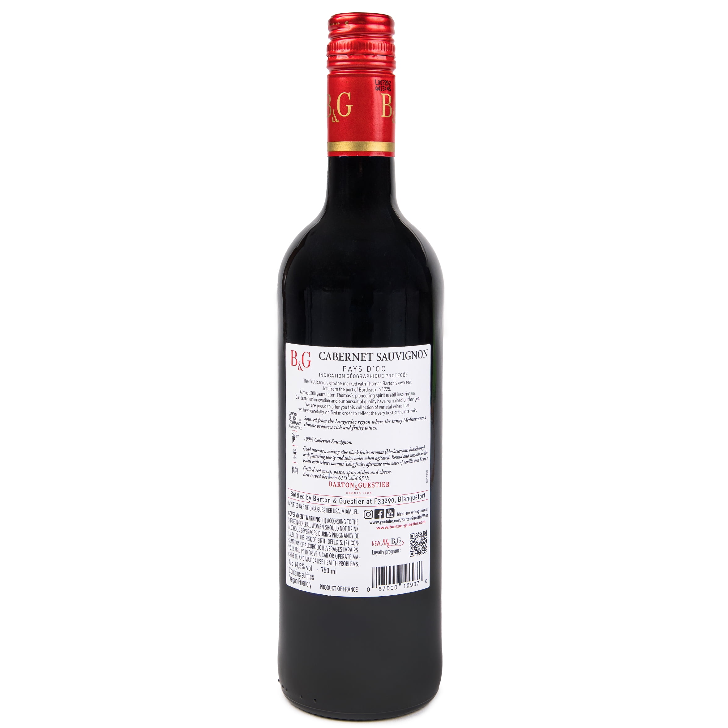 Barton & Guestier Cabernet Sauvignon Reserve Wine, 750 ml, 13.5% ABV, France