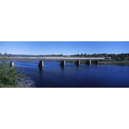 Hartland Bridge worlds longest covered bridge across the Saint Johns River Hartland New Brunswick Canada Canvas Art - Panoramic Images (36 x 13)