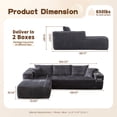 thumbnail image 6 of Ovios Plush Corduroy Sectional for Living Room Modular Gray Sleeper Sectional Couches and Sofas with Chaise Lounge Modern 104" Oversized L-Shape Sofa No Assembly Required, 6 of 10