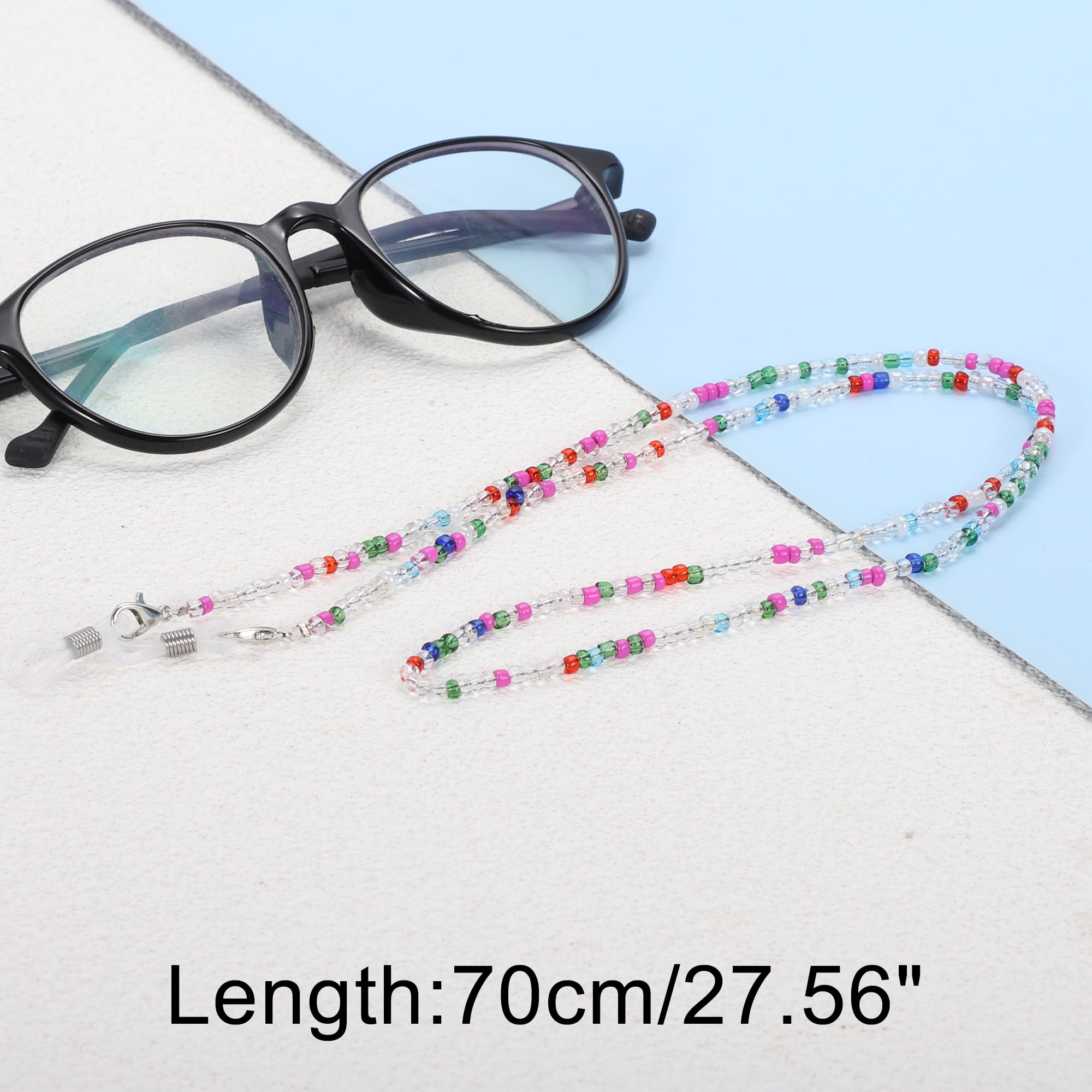 Unique Bargains Beaded Pattern Eyeglass Chain 1 Pc Pink