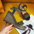 thumbnail image 4 of Sandales Compensées à Plateforme à Talons Hauts pour Femmes à Bout Ouvert avec Boucle, 4 of 9
