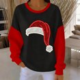 thumbnail image 2 of Yteetum Chandails en Molleton de Noël pour Femmes, Col Rond, Tricot Côtelé, Chandail Sans Capuche, Imprimé Graphique, Manches Longues, 2 of 4