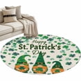 thumbnail image 6 of St Patricks Day Round Rug 3ft Washable Circle Entryway Rugs Non Slip Green Shamrock Spring Watercolor Gnomes Beige Area Rug Indoor Floor Carpet for Bedroom Kitchen Living Room Home Office Dining Room, 6 of 8