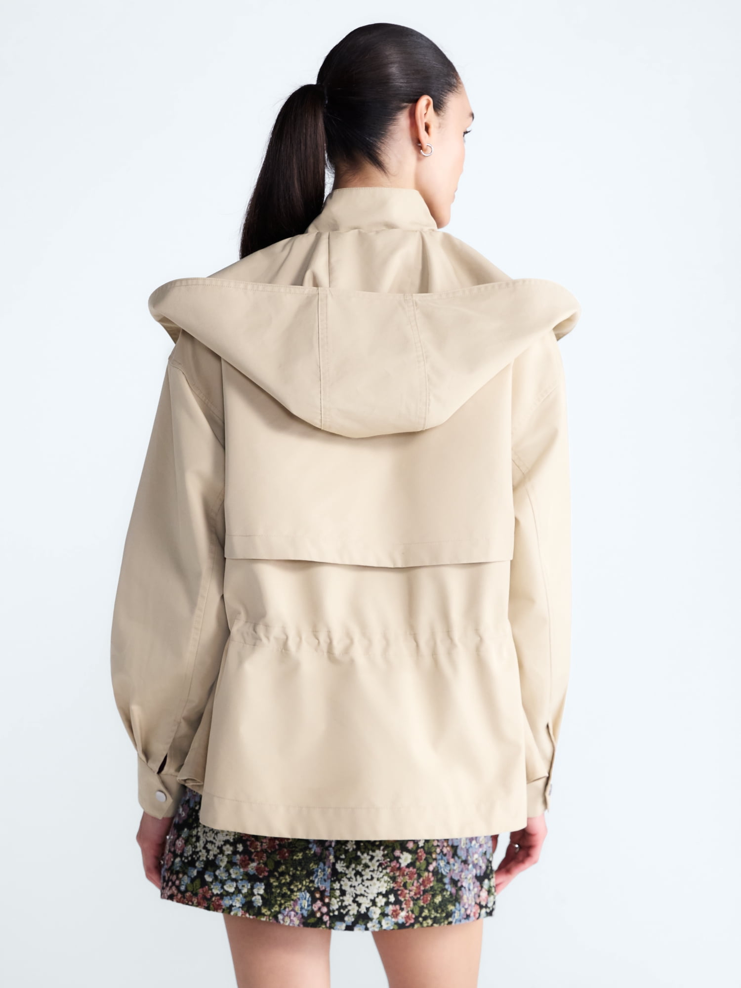 Free Assembly Women's and Women's Plus Cinched Utility Jacket with Hood, Sizes XS-4X