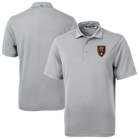 Men's-Cutter & Buck  Gray Real Salt Lake Big & Tall Virtue Eco Pique Recycled Polo