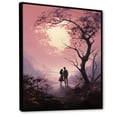 thumbnail image 2 of Designart "love Couple At Pink Sunset" Romantic Landscape Floater Framed Canvas Print, 2 of 7