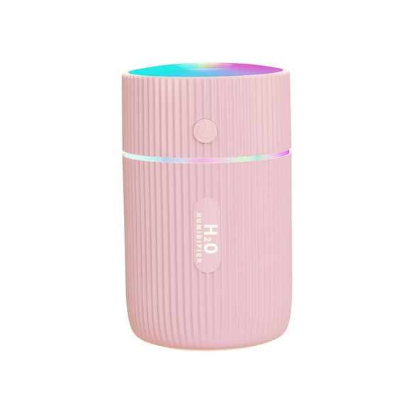 Rosa - Humidificador de aire de 1 pieza, mini humidificador ultrasónico con 2 modos de pulverización ajustables, apagado automático y luz nocturna colorida, humidificador USB portátil para el hogar y