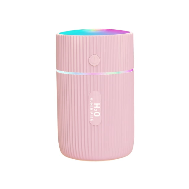 Rosa - Humidificador de aire de 1 pieza, mini humidificador ultrasónico con 2 modos de pulverización ajustables, apagado automático y luz nocturna colorida, humidificador USB portátil para el hogar y