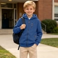 thumbnail image 5 of LIaqionyy Boys Cargo Hoodie Jackets Full Zip Long Sleeve Sweatshirt Activewear Fall Winter Outwear with Pockets, 5 of 8