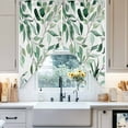 thumbnail image 4 of Green Eucalyptus Leaf Swag Valances for Windows 2 Pack Watercolor Plant Farm Swag Kitchen Curtains 36 Inches Long Rod Pocket Short Window Treatment for Kitchen Bathroom 36"x36", 4 of 8