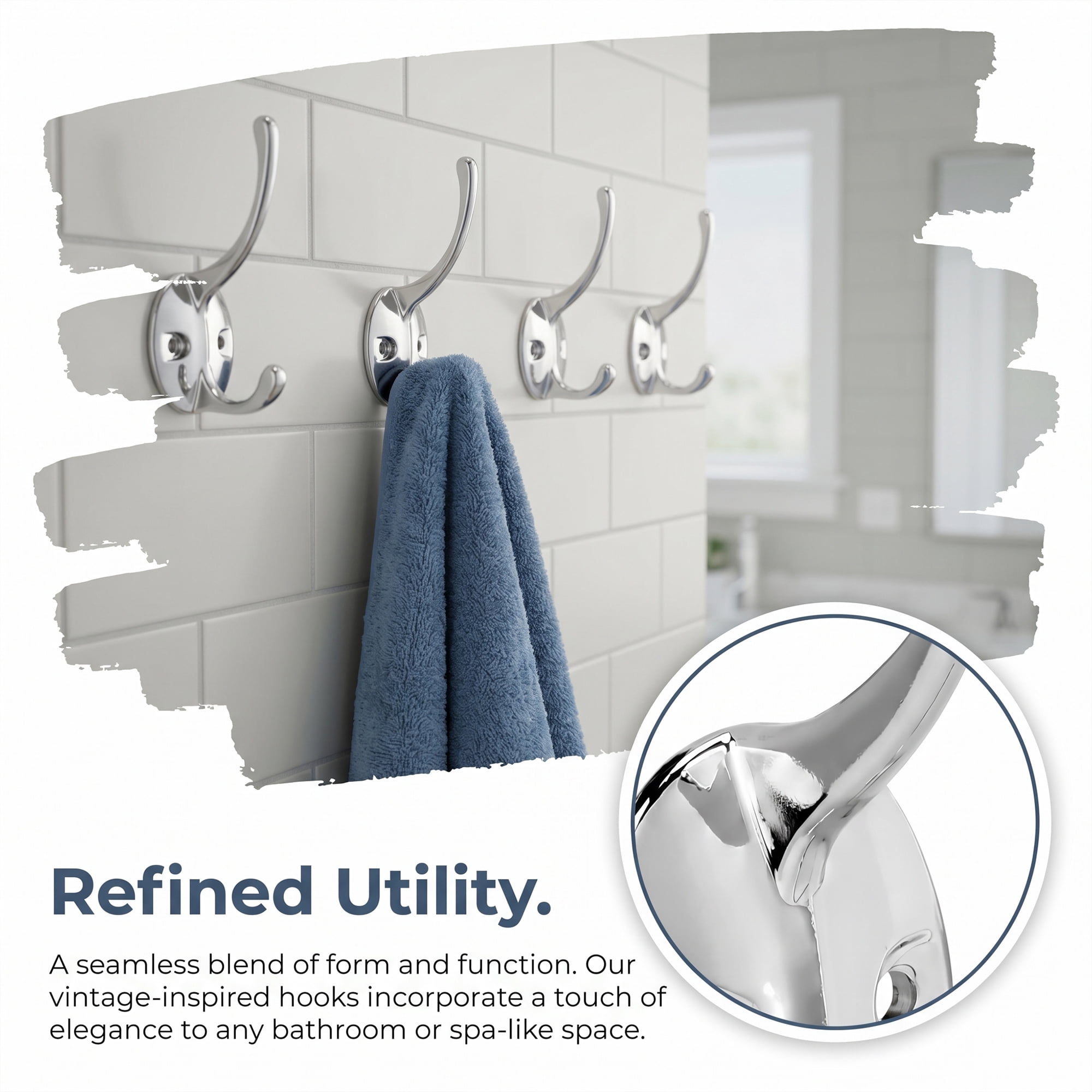 Unique Bargains Utility Hooks 12Pcs Metal Durable Wall Hooks for Kitchen Silver