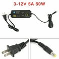 thumbnail image 6 of BASSTOP 3V - 24V 2.5A 60W Adjustable DC Power Supply Adapter Speed Control Volt Display with Variable 8 Plugs and 1 Polarity Reverse Cable Cord, 6 of 8
