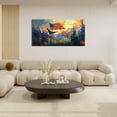 thumbnail image 5 of HFDF Bald Eagle Large Wall Art Mountains American flag Pictures Forest Sunset Wall Decor Patriotic Canvas Prints Painting Artwork Home Decoration for Office Bedroom Living Room 10x8inch Framed, 5 of 5