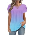 thumbnail image 2 of Youyipin Womens Tops short Sleeve Criss Cross V Neck T Shirts Loose Fit Casual Oversized Tshirts Blouses summer tops for women, 2 of 7