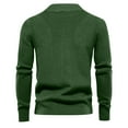 thumbnail image 4 of Wutalume Men's Casual Loose Fit Solid Color Semi-Zipper Stand-Up Collar Sweater, Warm Long Sleeve Pullover Knitted Top for Relaxed Wear,Green 4XL, 4 of 4