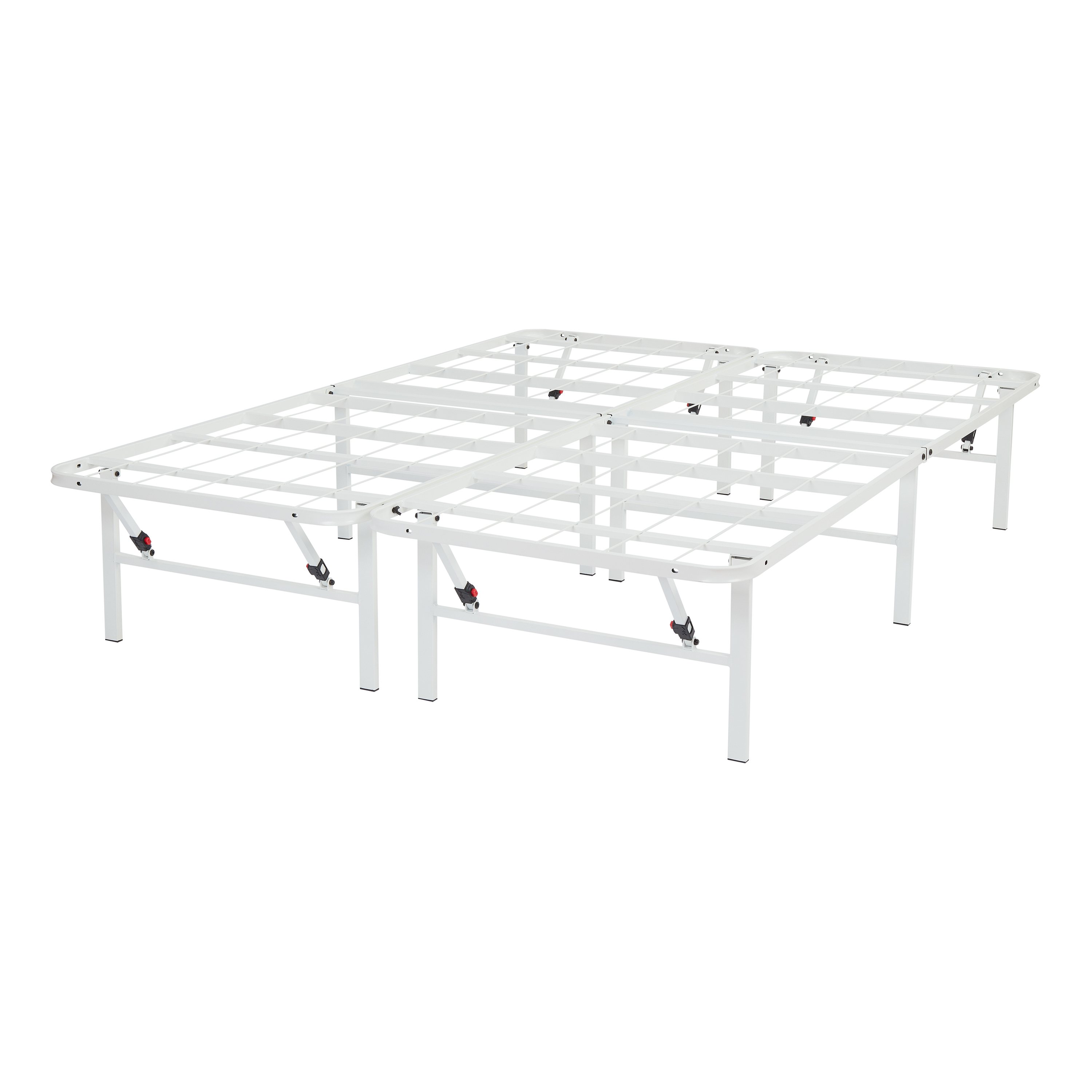 Mainstays 14" High Profile Foldable White Steel Bed Frame, Multiple