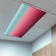 thumbnail image 2 of 2 Pack Turquoise Rose Fluorescent Light Covers for Ceiling Lights Red Stripe Gradient Magnetic Ceiling Light Covers Overhead Light Filters for Office Classroom Home, 2 of 9