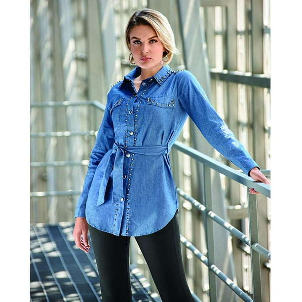 Camisa de mezclilla larga mujer sale