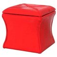 thumbnail image 1 of 17.5" Tall Wood and Leather Storage Bench, Red Croc Svelte, 1 of 6