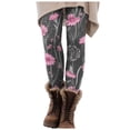 thumbnail image 4 of Mnuaqn Floral Leggings for Women High Waisted Vintage Printed Tummy Control Leggings Casual Plus Size Yoga Pants Slim Tights (S, Grey), 4 of 6