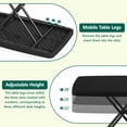 thumbnail image 5 of 30 Inch Folding Table TV Tray, Portable Adjustable Height, X-shaped Frame Portable Work Table, Utility Foldable Desk for Small Spaces, Laptop & Couch, Camping, Black, 5 of 9