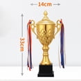 thumbnail image 4 of Premio Trofeo Premio Decoraciones Aleación Apreciación Regalos Adultos Accesorios Primer lugar Trofeos Ganar trofeos para celebración deportiva Altura 33cm mayimx Trofeo de premio, 4 of 9
